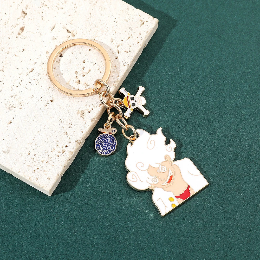 Porte-clés One Piece - Monkey D. Luffy Gear 5 Nika (Émaillé)