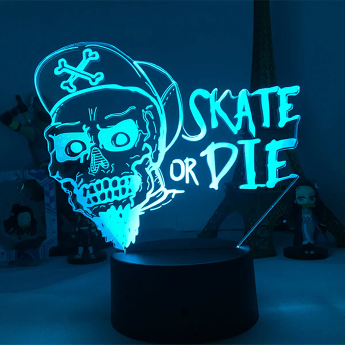Lampe Veilleuse LED One Piece - Design Brook Skate or Die (Bleu)