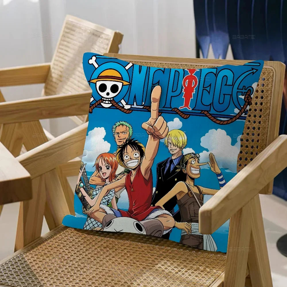 Fodera per cuscino One Piece - Logo e equipaggio anime classici