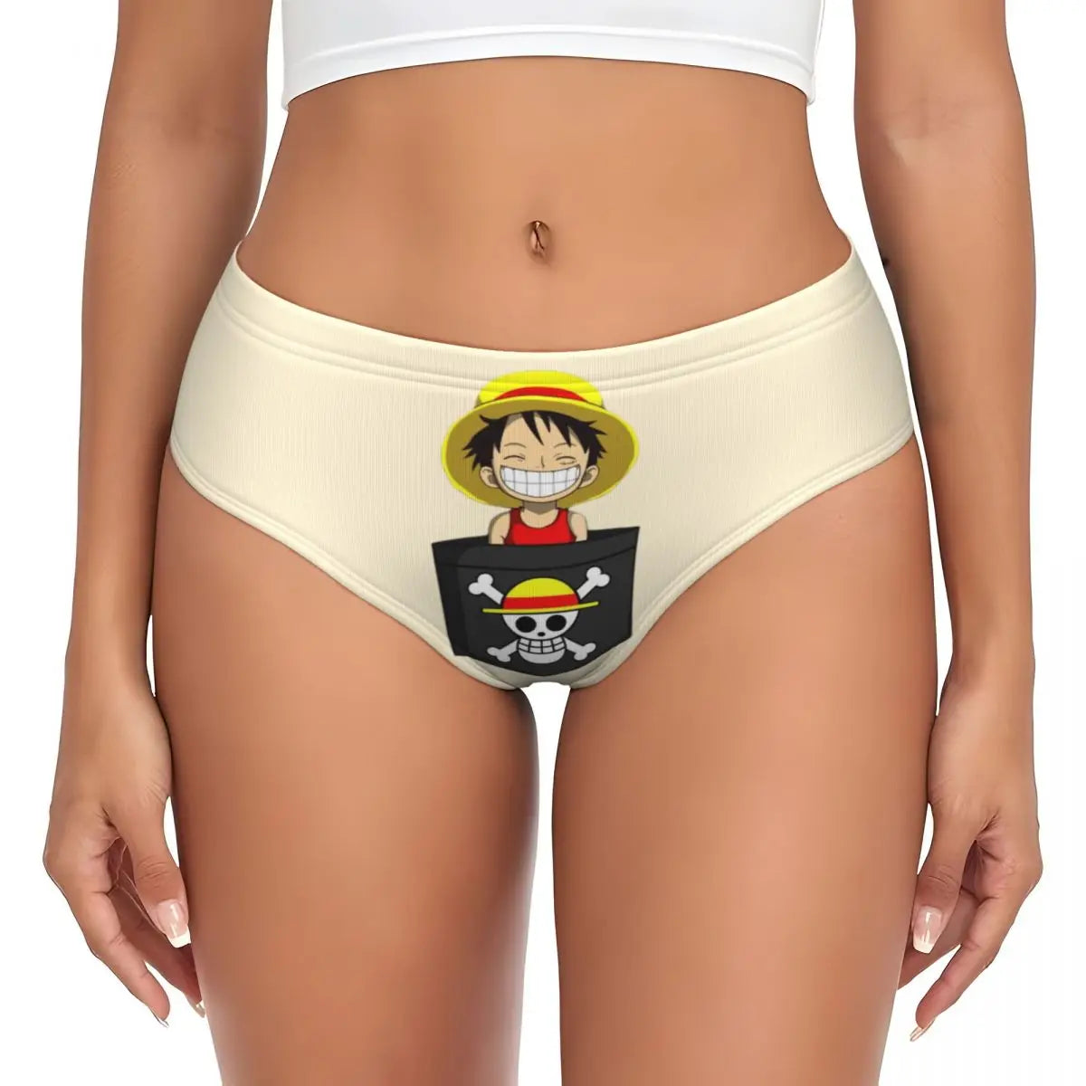 Bragas de One Piece - Retrato chibi de Monkey D. Luffy (Amarillo)