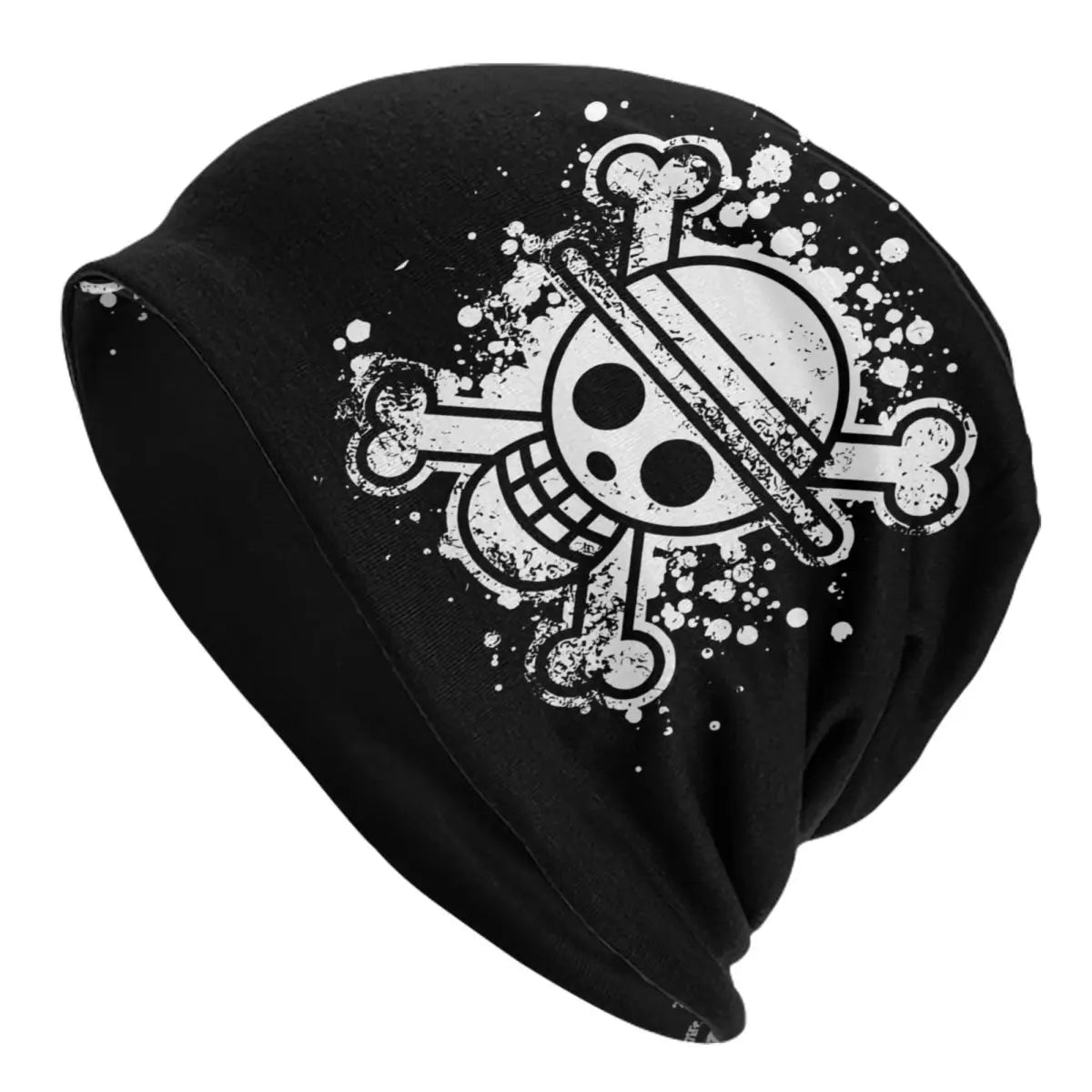 Berretto One Piece - Teschio con paillettes argentate