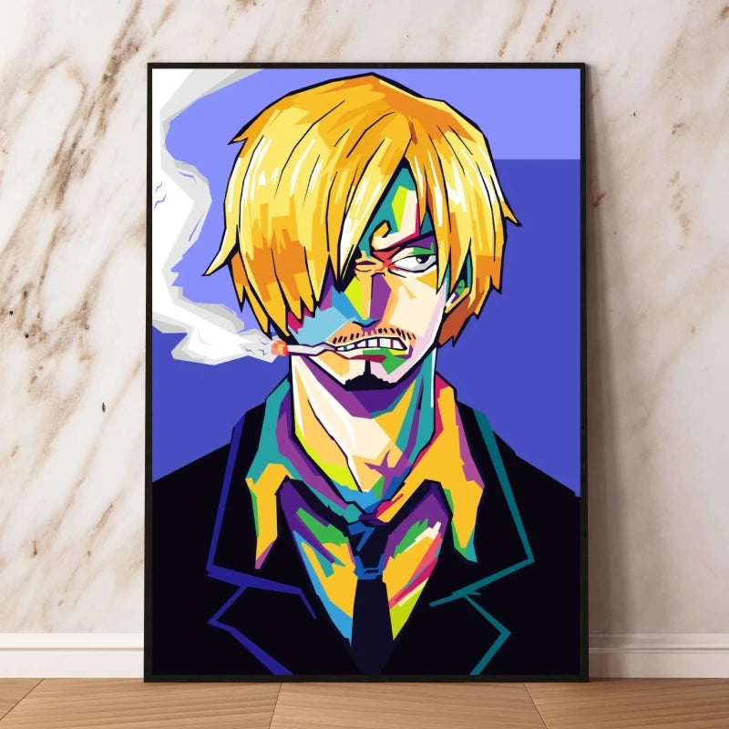 Pintura Pop Art de One Piece: Sanji Pierna Negra (Disfraz)