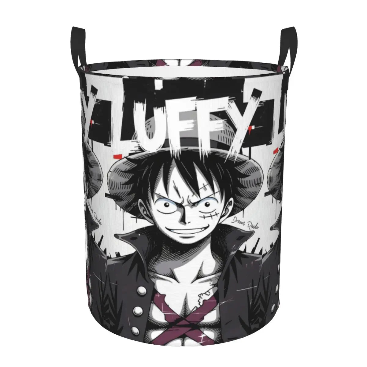 Panier de Rangement One Piece - Portrait Monkey D. Luffy Noir et Blanc