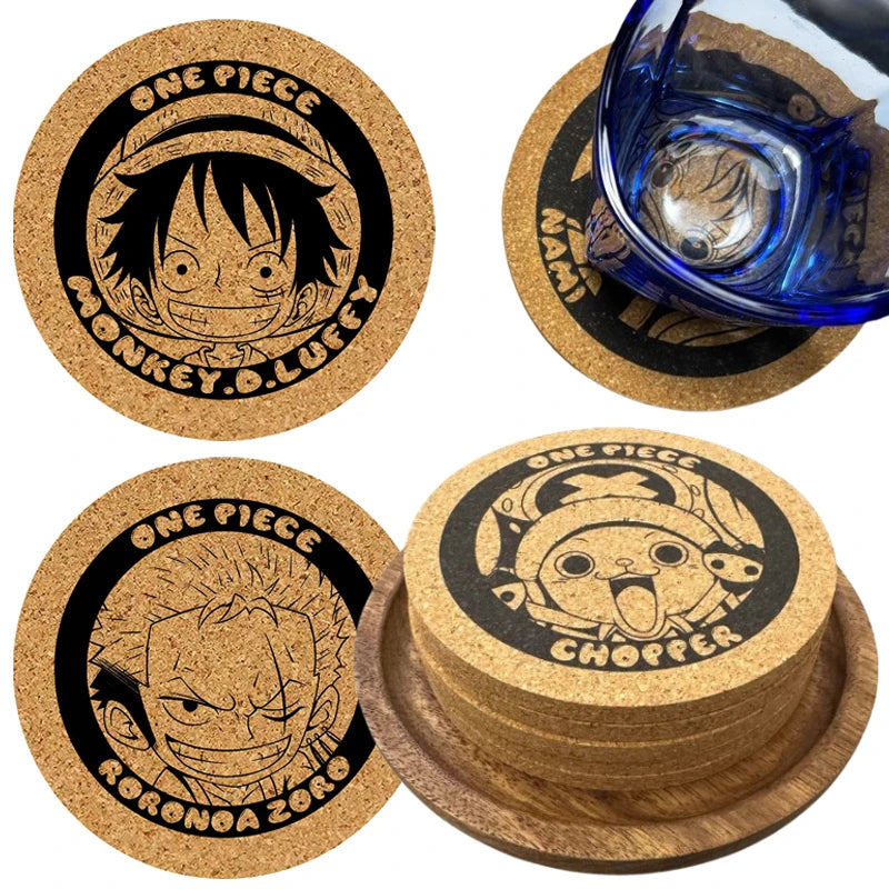 Dessous de Verre One Piece - Wanted Luffy Gravure Liège