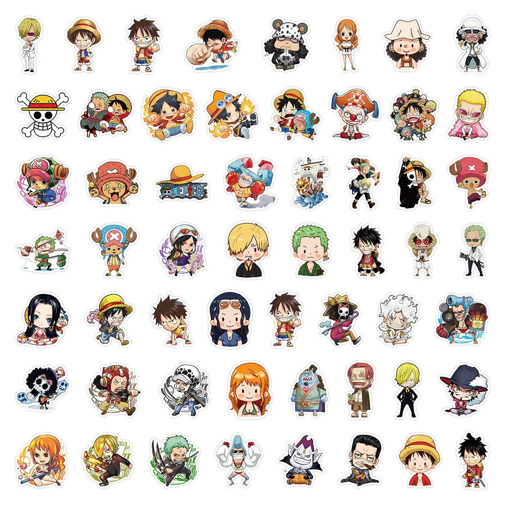 Pack de Stickers One Piece - 50 Pièces Autocollants Vinyle Imperméables