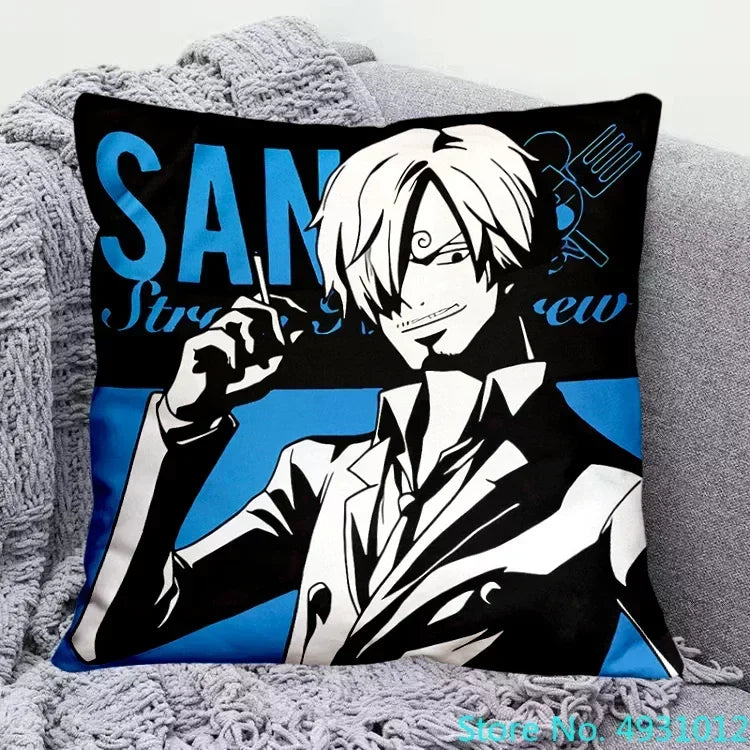 Housse de Coussin One Piece - Vinsmoke Sanji (Portrait Bleu)