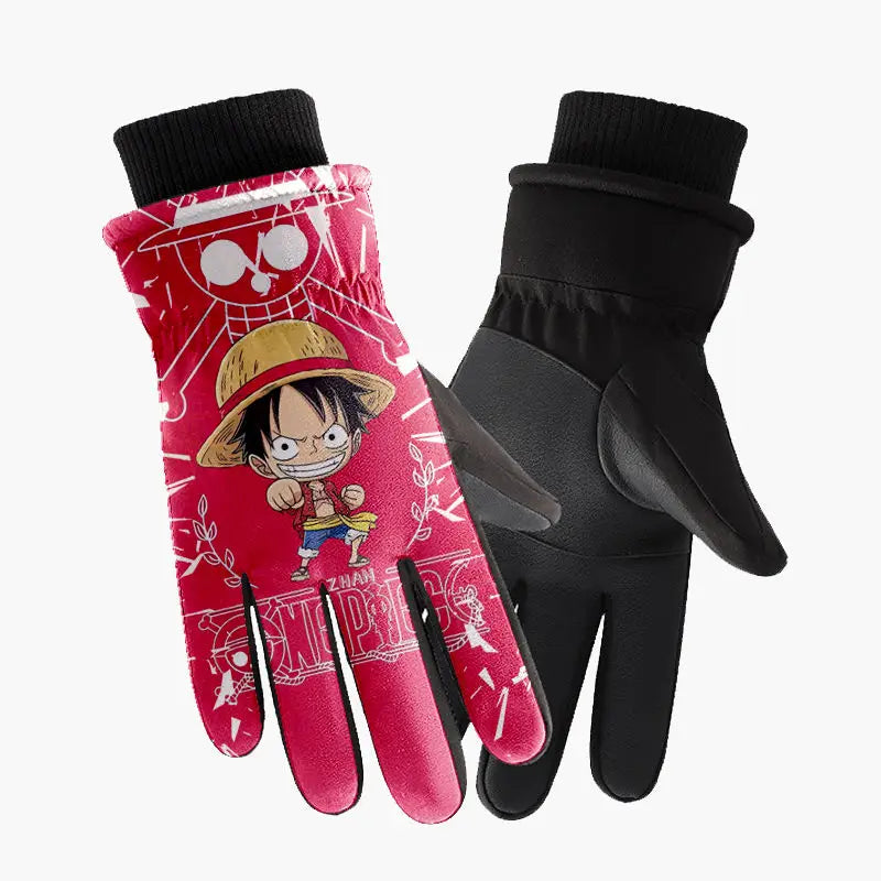 Gants One Piece – Monkey D. Luffy Illustration Rouge