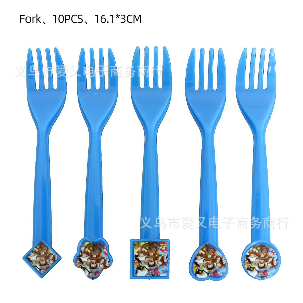 Set di forchette One Piece - Posate per feste a tema (blu)