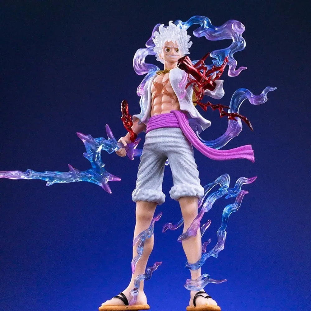 Figura di One Piece - Luffy Gear 5 (effetti di fulmini e trasformazione)