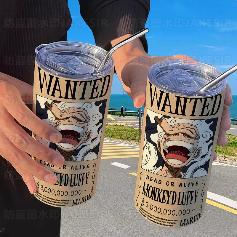Gourde à Paille One Piece - Affiches Wanted Luffy & Zoro