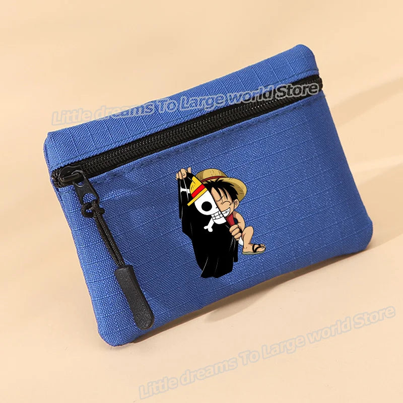 Porte-monnaie One Piece – Luffy Cartoon Fond Bleu