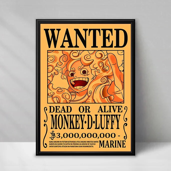 Poster One Piece Wanted - Monkey D. Luffy (Classique Vintage)