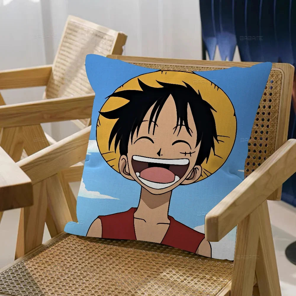 Fodera per cuscino One Piece - Ritratto di Monkey D. Luffy sorridente