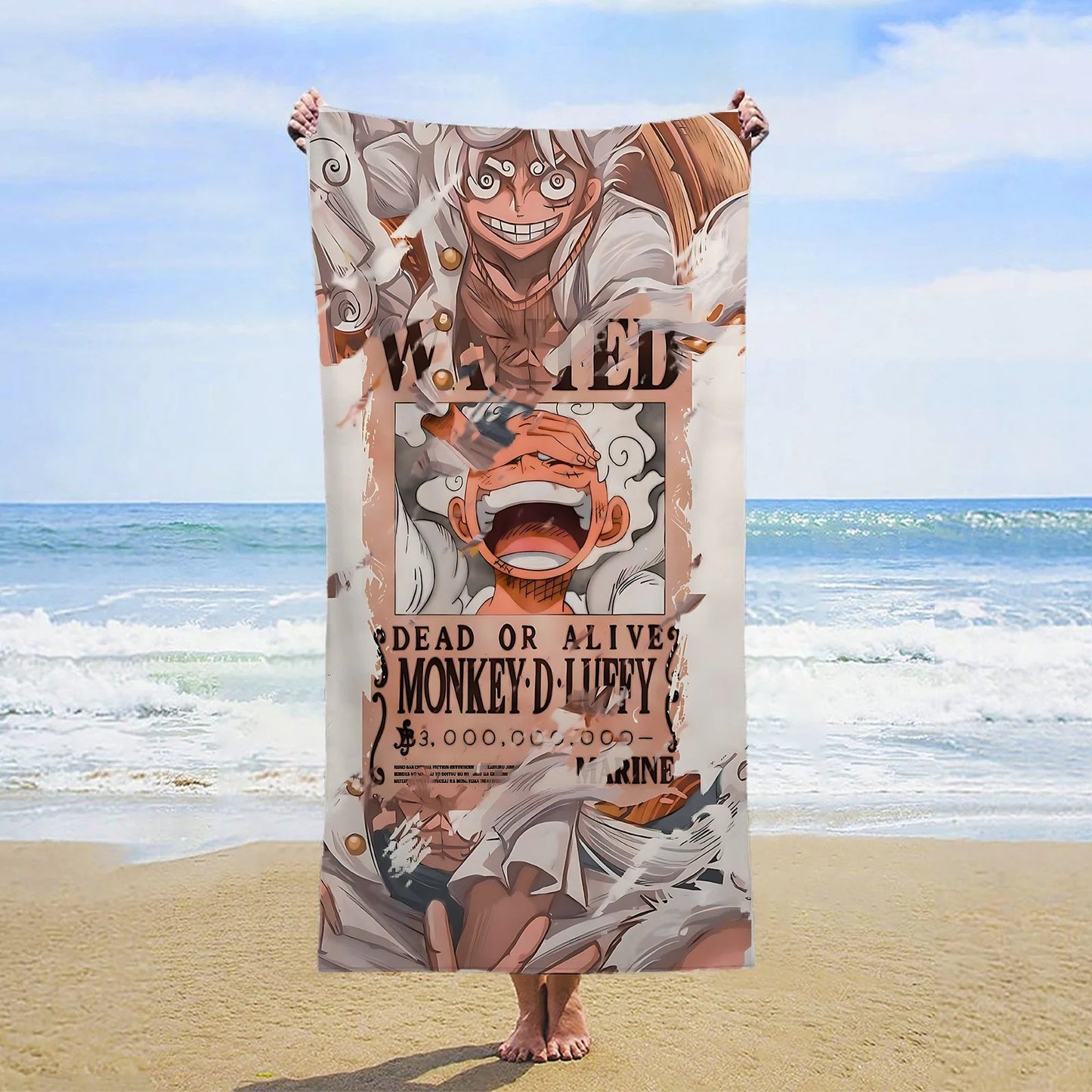 Serviette de Plage One Piece - Wanted Monkey D. Luffy Gear 5