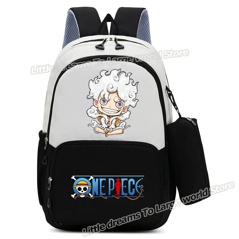 Zaino One Piece – Monkey D. Luffy Nero e Bianco Chibi Design
