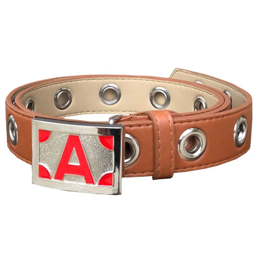 Cinturón de Ace de One Piece - Modelo de cosplay de cuero marrón