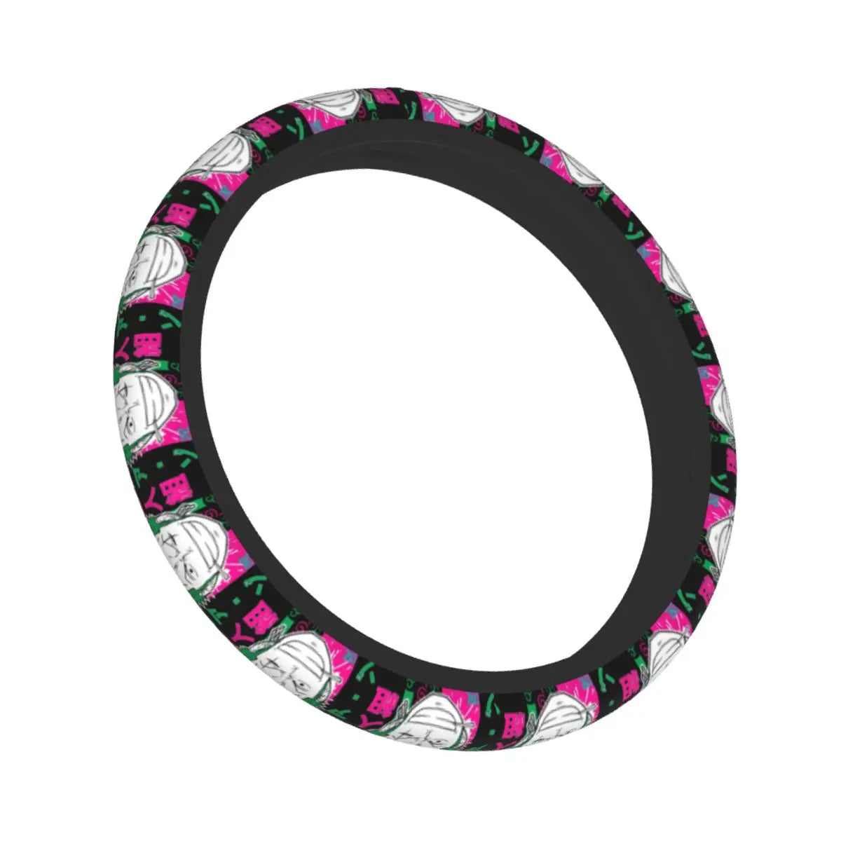 Funda para volante de One Piece: iconos piratas rosas y negros