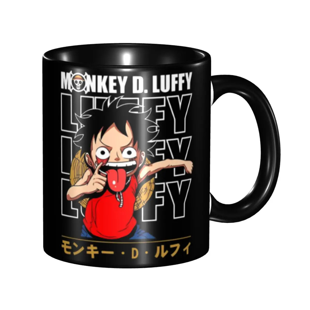 Tazza One Piece - Rufy sorridente e logo calligrafico