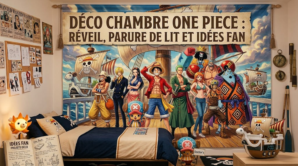 Déco chambre One Piece : réveil, parure de lit et idées fan