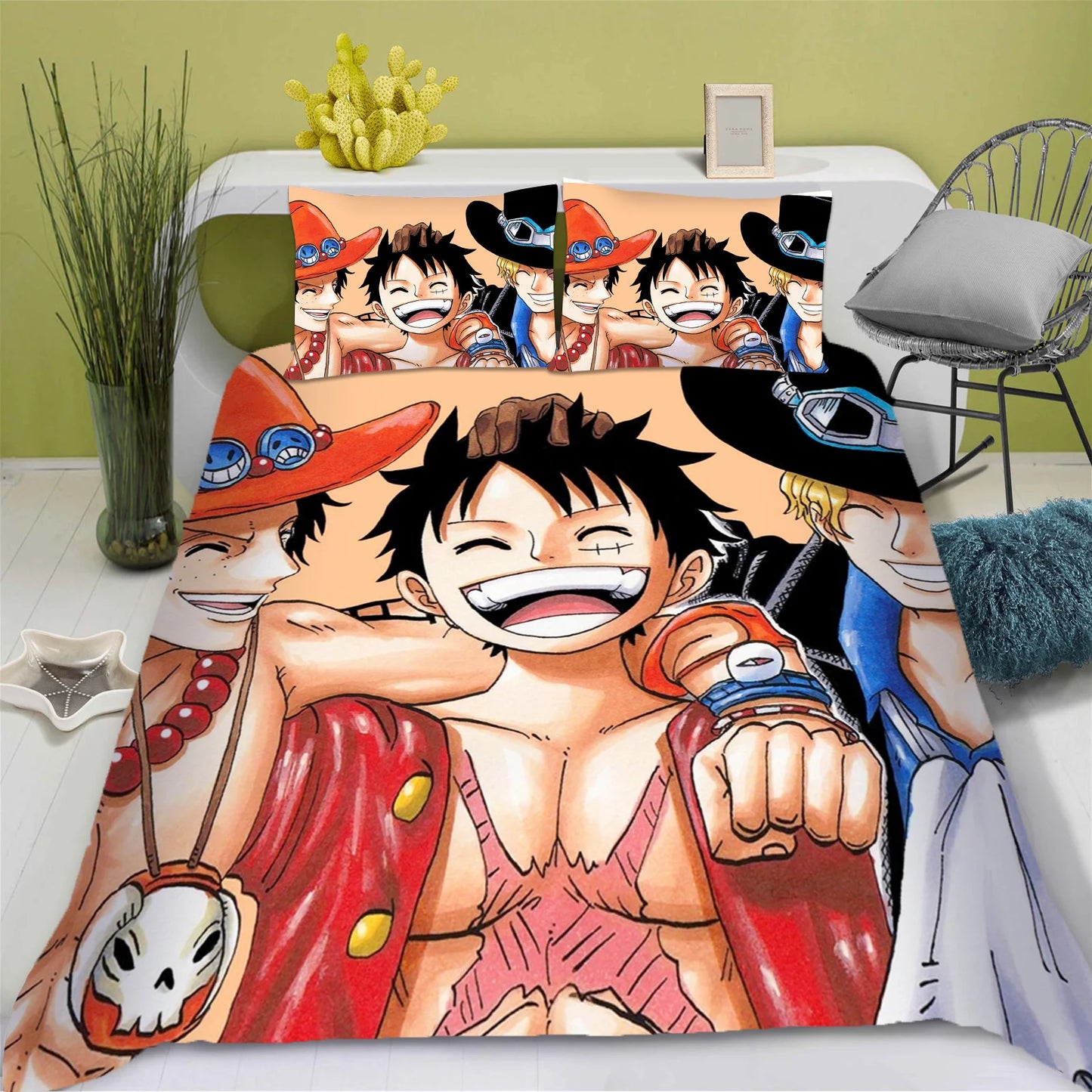 Set di biancheria da letto monopezzo - Monkey D. Luffy e Tony Tony Chopper