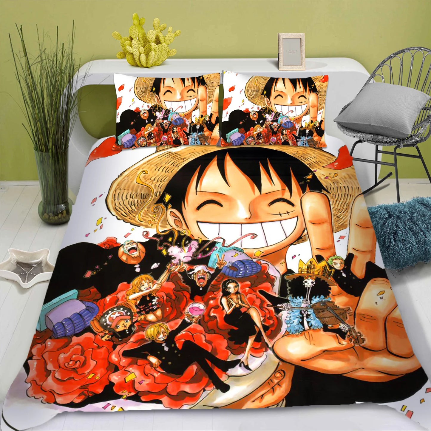 Juego de cama de One Piece - Funda nórdica de Luffy (estándar)