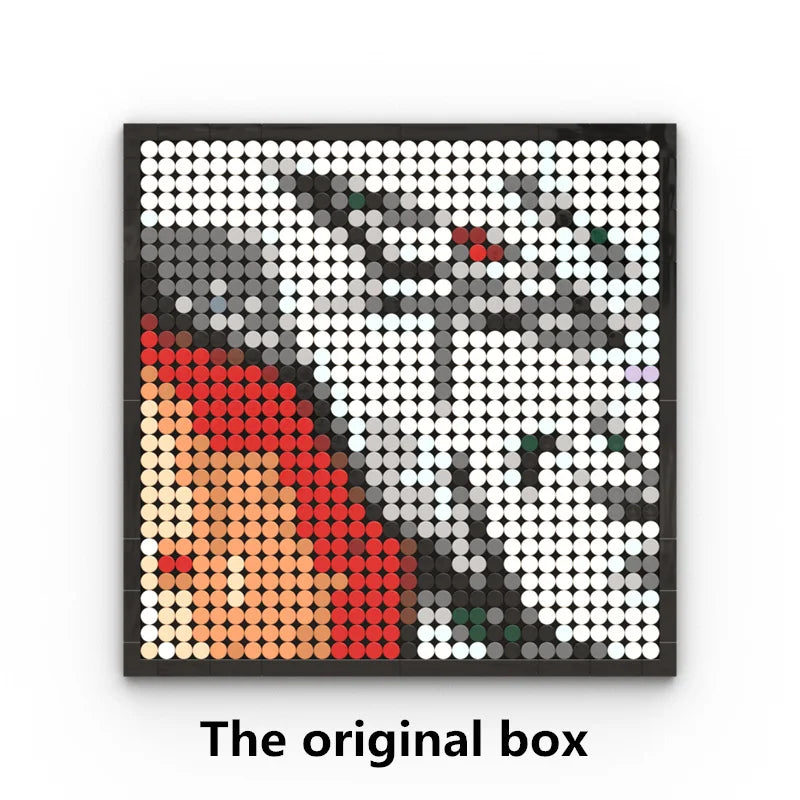 One Piece Pixel Art Mosaic Painting - Ritratto di Roronoa Zoro (mattoni)