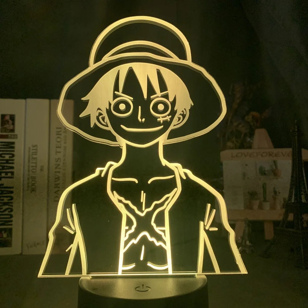 Lampe Veilleuse LED One Piece - Portrait Monkey D. Luffy (Jaune)