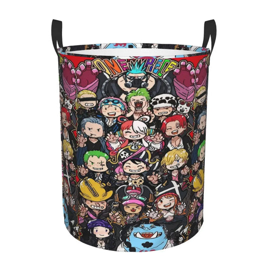 Panier à Linge One Piece - Motifs Personnages Chibi Multicolores