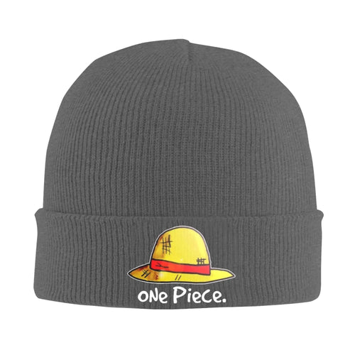 Bonnet One Piece - Chapeau Paille Brodé Gris