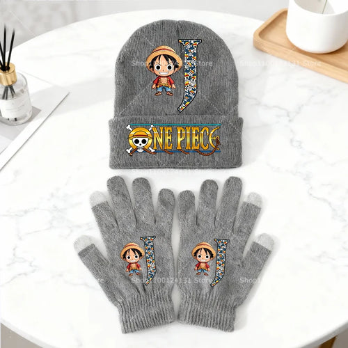 Set di cappello e guanti invernali di One Piece Luffy Chibi