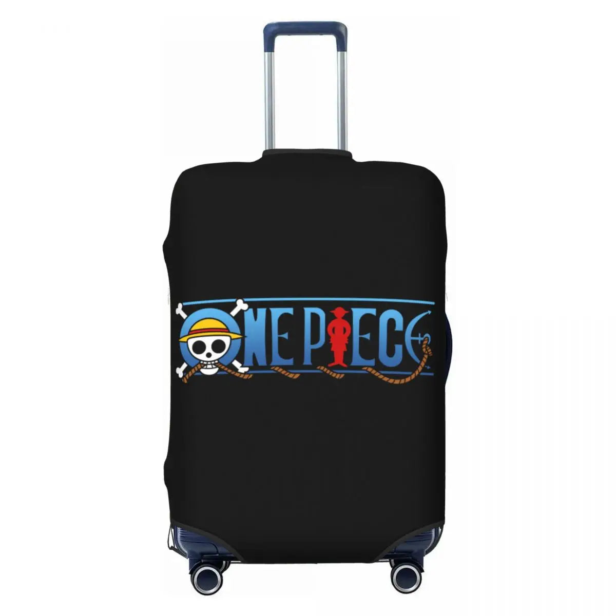 Housse de Valise One Piece - Logo Typographique Officiel (Fond Noir)
