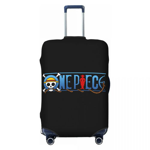 Housse de Valise One Piece - Logo Typographique Officiel (Fond Noir)