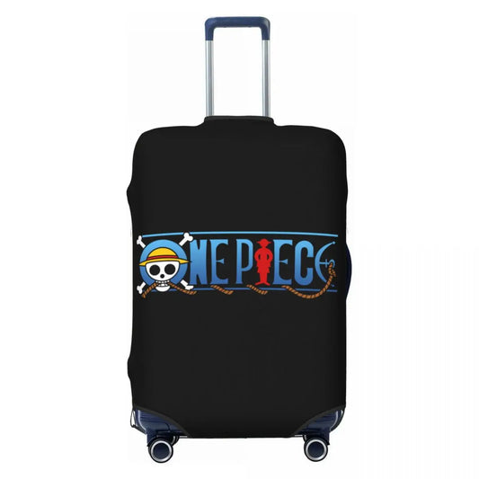 Housse de Valise One Piece - Logo Typographique Officiel (Fond Noir)