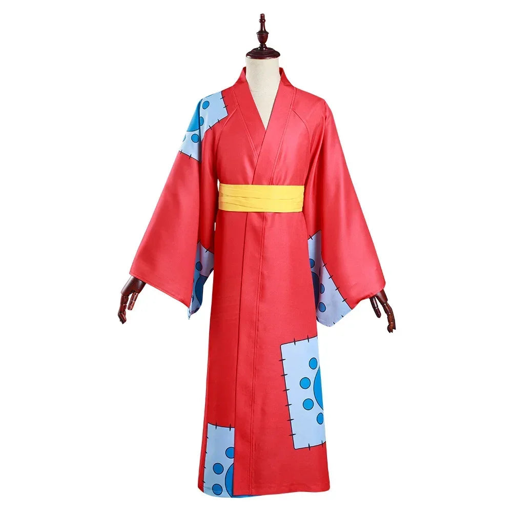 Disfraz de cosplay de One Piece: Kimono de Monkey D. Luffy (Wano)
