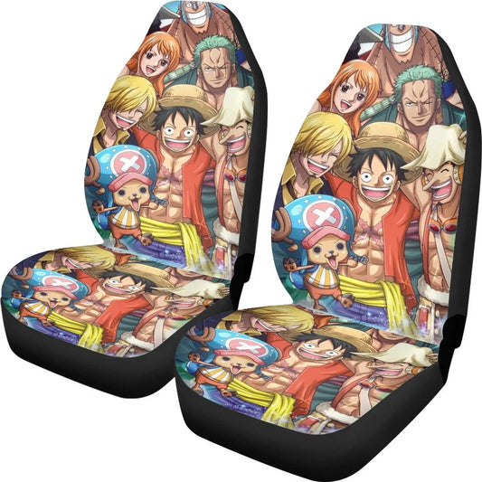 Jeu de 2 Housses de Siège One Piece - Équipage au Complet (Design HD)