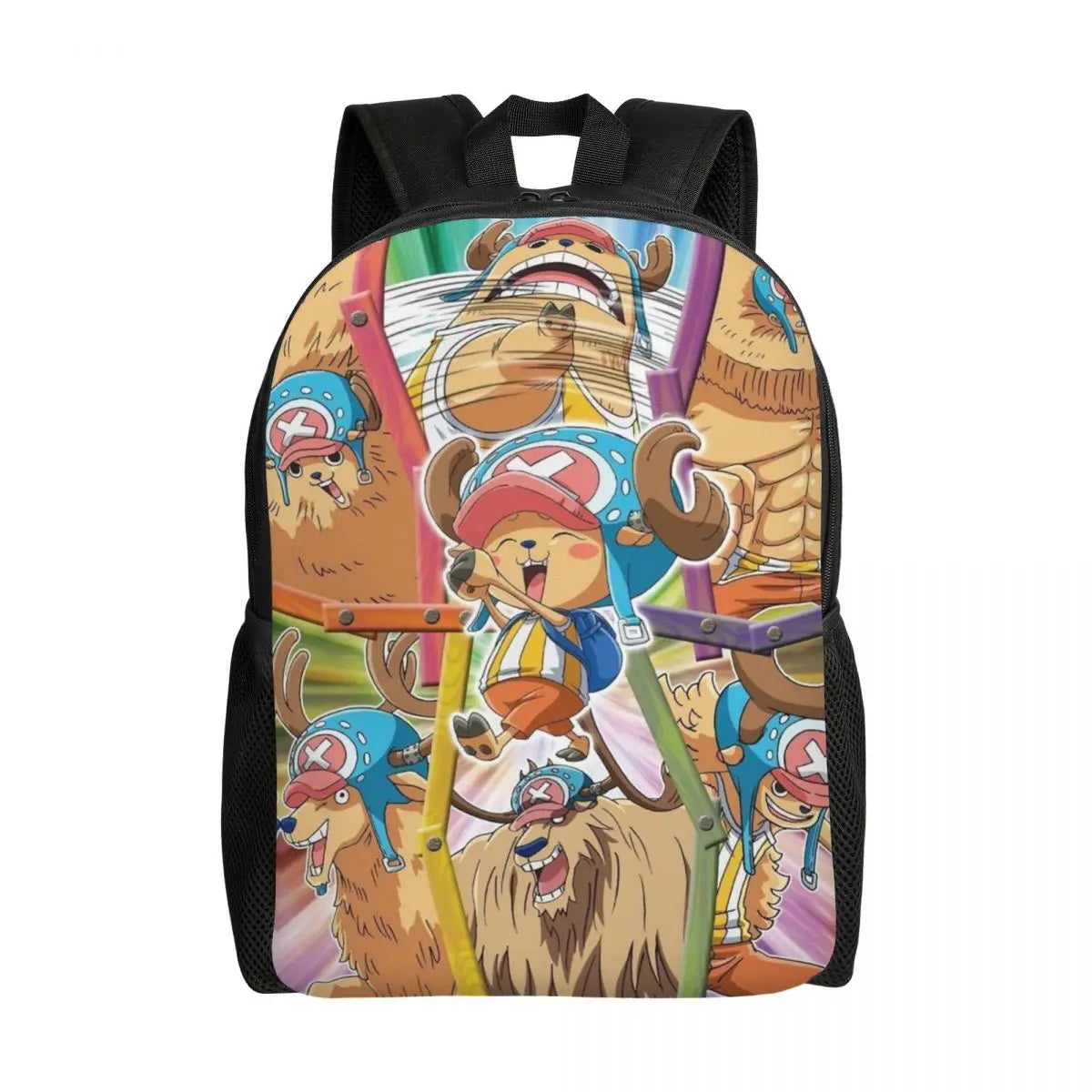 Mochila de One Piece de Tony Tony Chopper: ilustración colorida de la tripulación