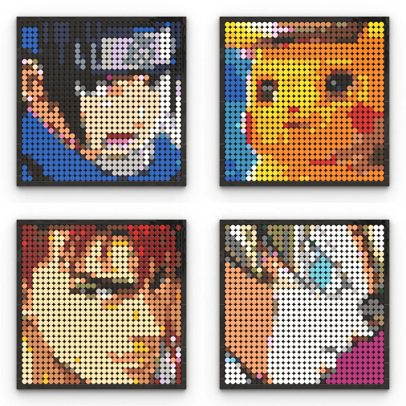 One Piece Pixel Art Mosaic Painting - Ritratto di Roronoa Zoro (mattoni)