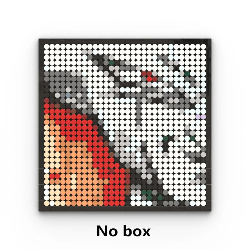 One Piece Pixel Art Mosaic Painting - Ritratto di Roronoa Zoro (mattoni)