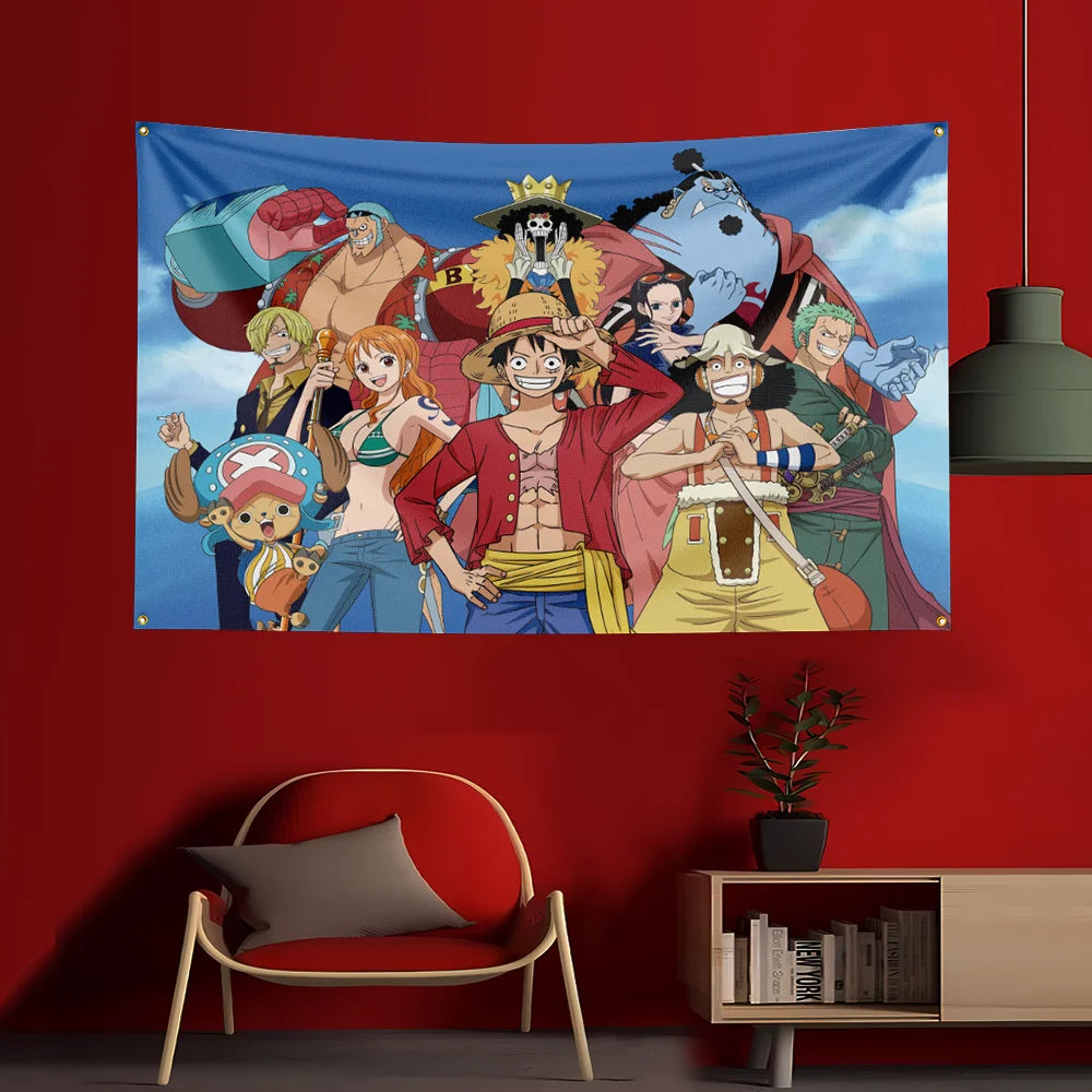Poster One Piece Equipaggio Mugiwara Wano Kuni arte ufficiale