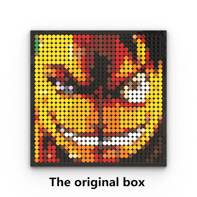 One Piece Pixel Art Mosaic Painting - Ritratto di Roronoa Zoro (mattoni)