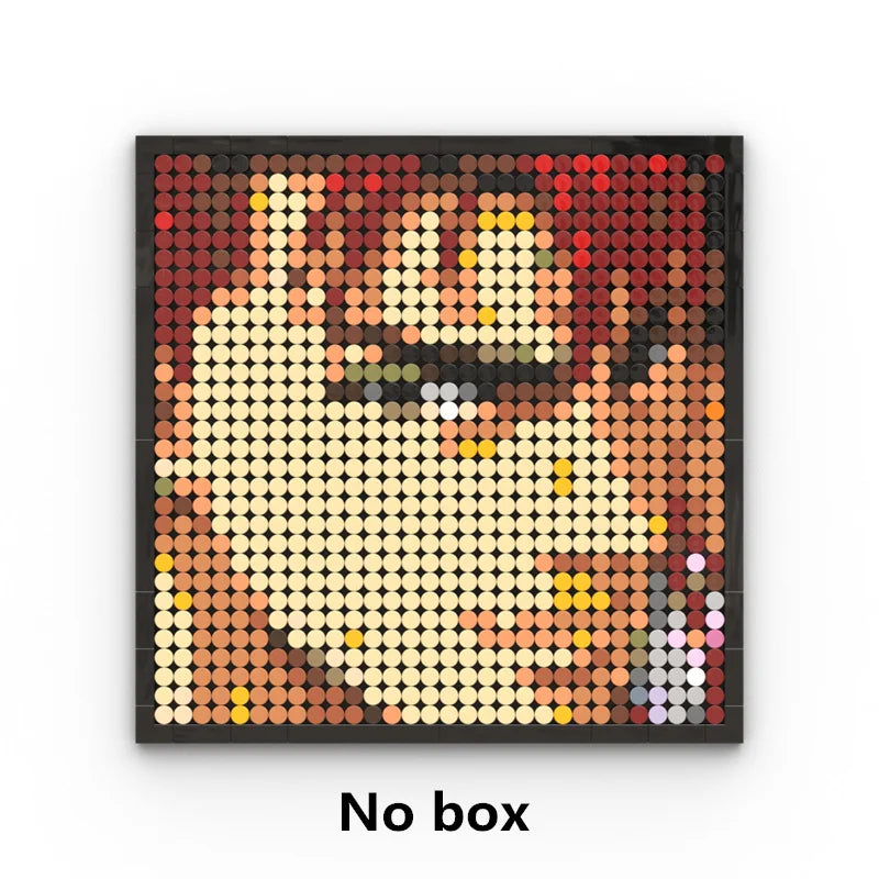 One Piece Pixel Art Mosaic Painting - Ritratto di Roronoa Zoro (mattoni)