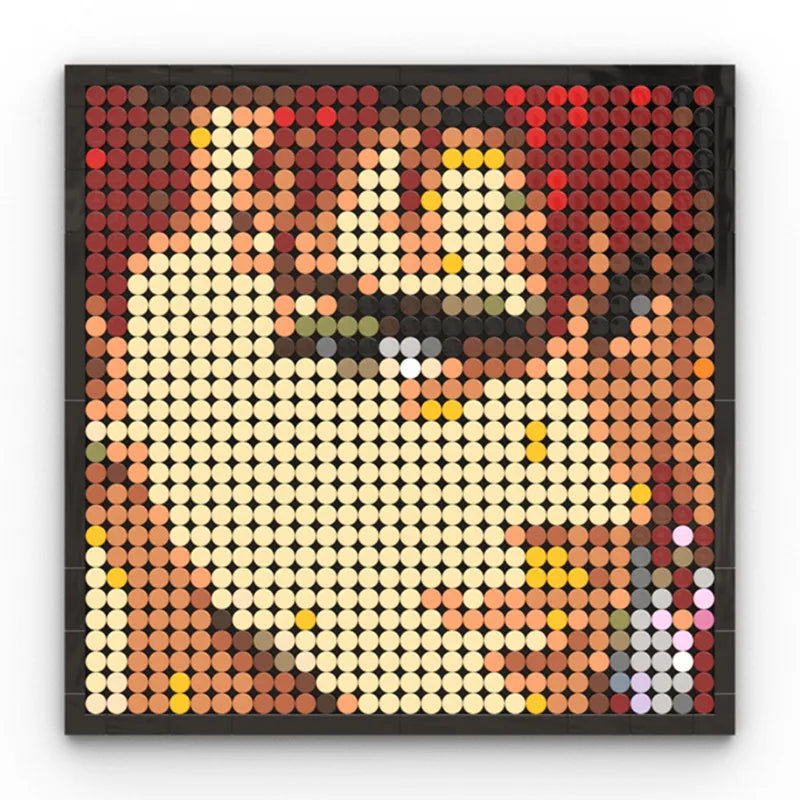 One Piece Pixel Art Mosaic Painting - Ritratto di Roronoa Zoro (mattoni)