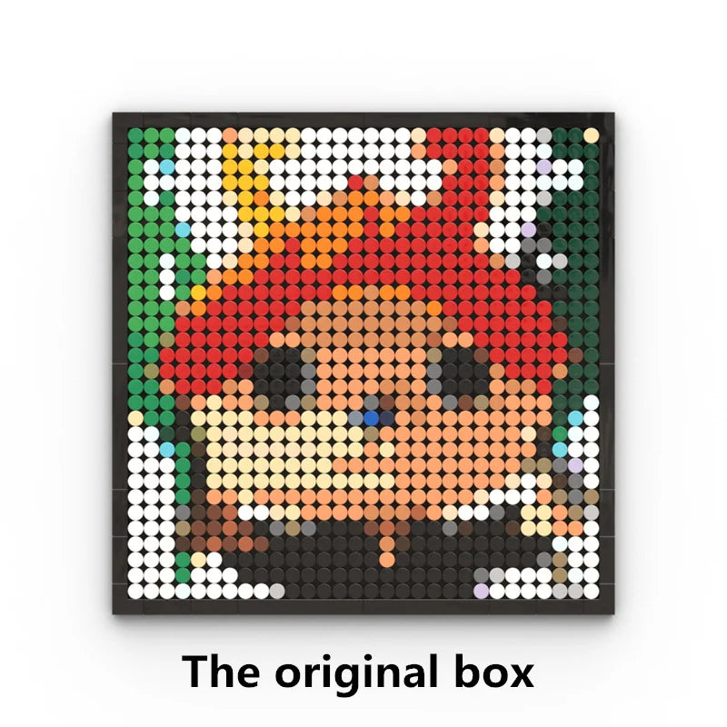 One Piece Pixel Art Mosaic Painting - Ritratto di Roronoa Zoro (mattoni)