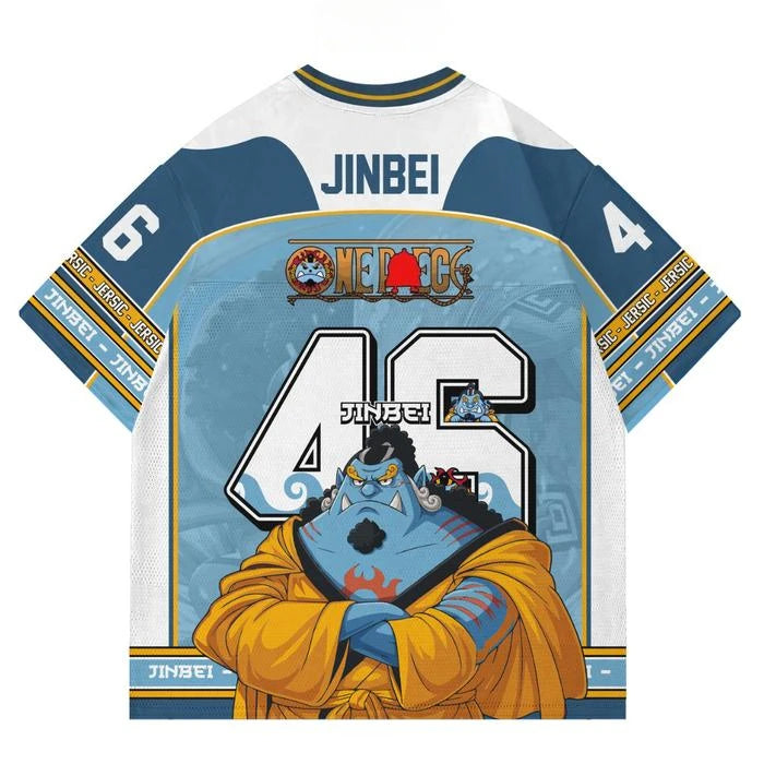 Maglia sportiva One Piece Jinbe - Maglia sportiva blu