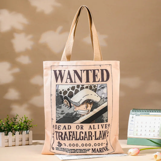 Bolsa de mano One Piece – Aviso de búsqueda Trafalgar Law, Cirujano