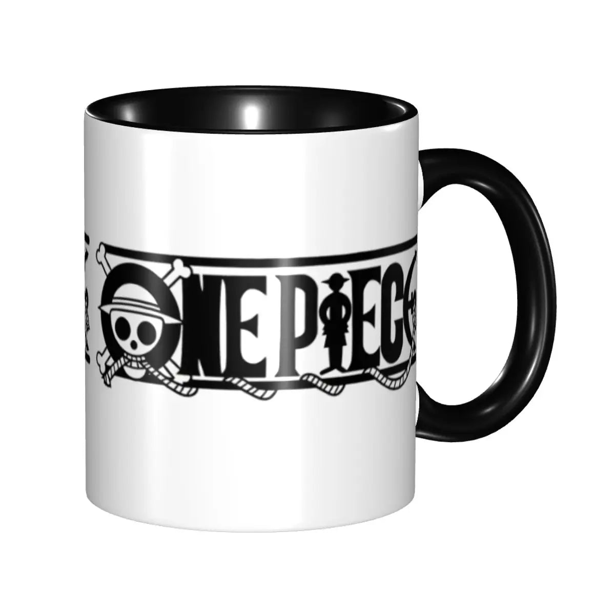 Mug One Piece - Logo Jolly Roger Minimaliste Blanc