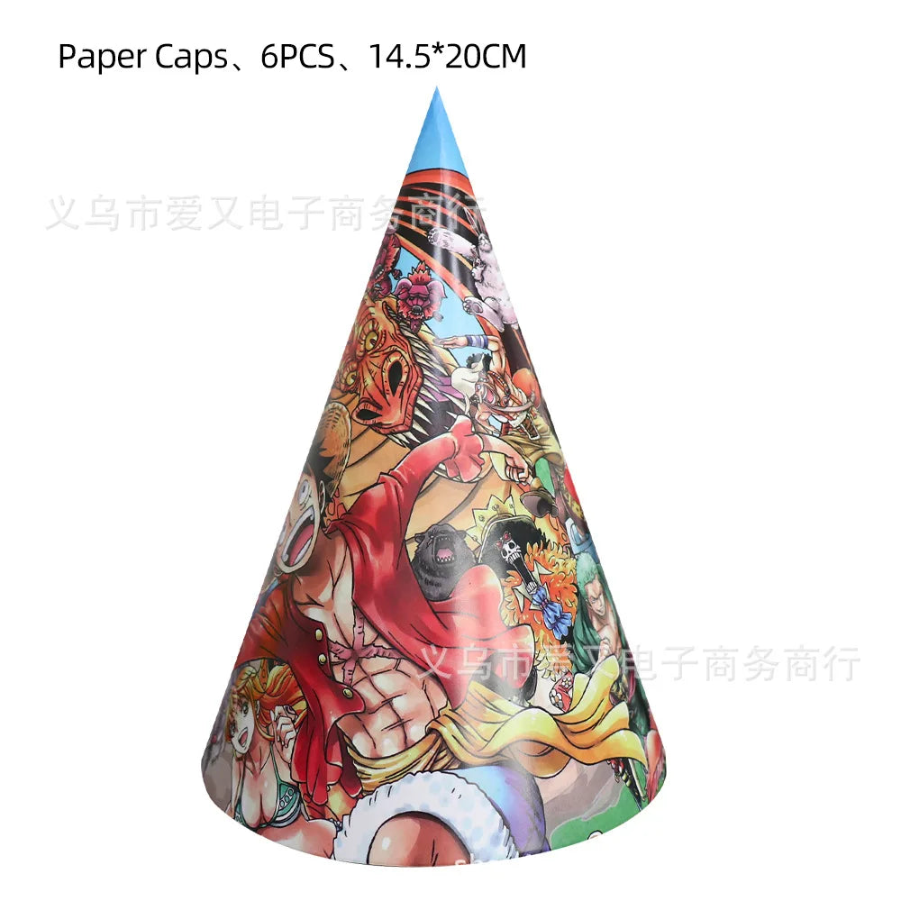 Sombrero de fiesta de One Piece - Accesorio de cumpleaños infantil (modelo cónico)