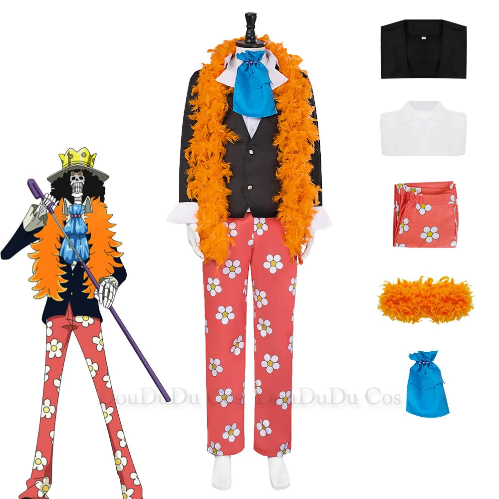 Costume cosplay di One Piece - Abito "Soul King" di Brook con accessori