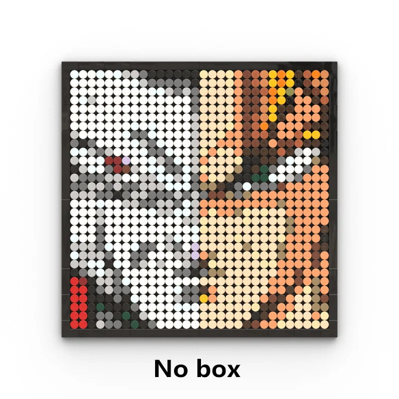 One Piece Pixel Art Mosaic Painting - Ritratto di Roronoa Zoro (mattoni)