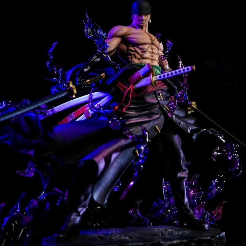Figura de One Piece - Roronoa Zoro Triple Swords (Efectos de llama azul)